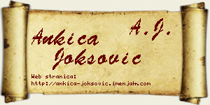 Ankica Joksović vizit kartica